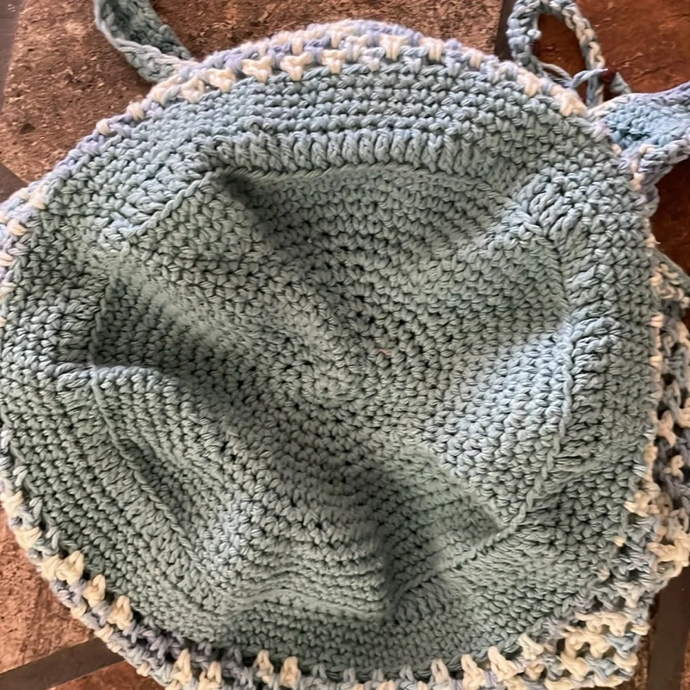 NWOT crocheted cross body bag hobo hippie carry all oversized drawstring bag